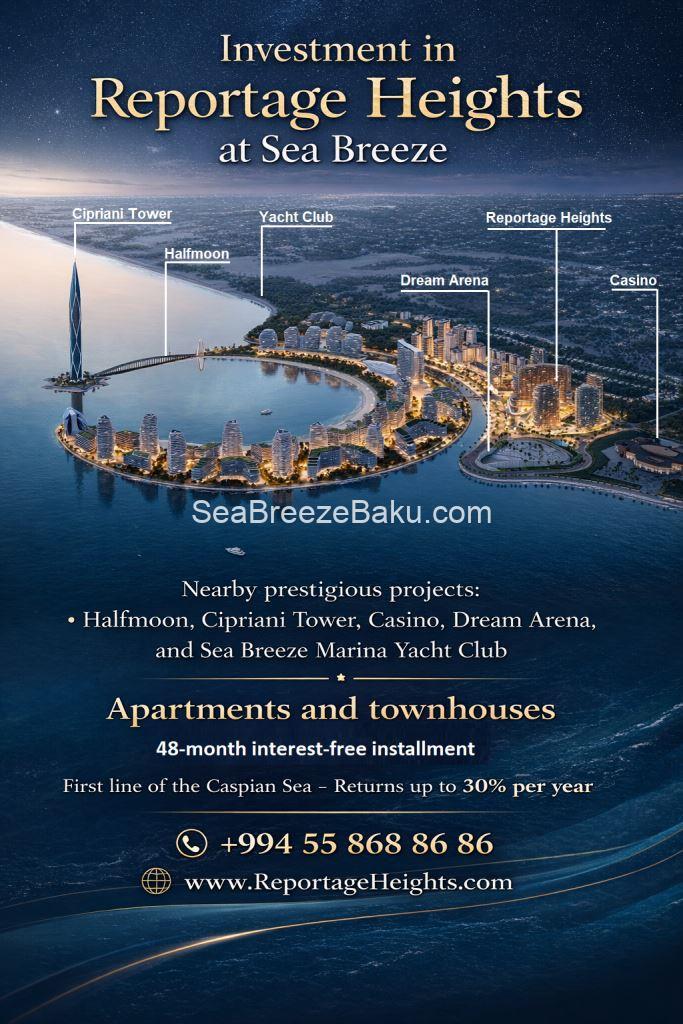 Invest in Reportage Heights at Sea Breeze Baku – Apartments from $90,000
